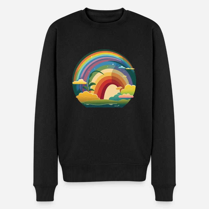 RAINBOW - Männer Premium Bio Pullover - Schwarz