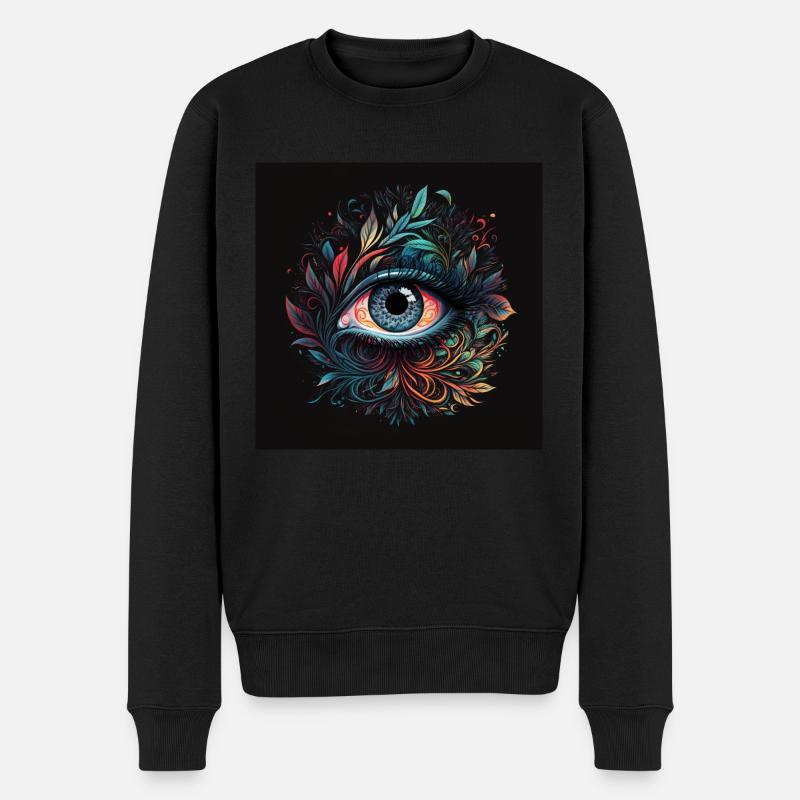 TRIPPY - Männer Premium Bio Pullover - Schwarz