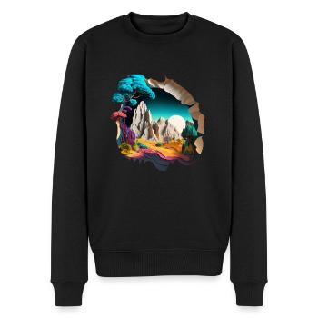 TRIPPY - Men's Premium Organic Jumper - black - Front - Nico (187cm)