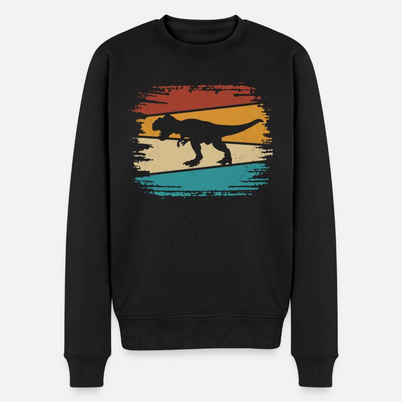 T Rex - Männer Premium Bio Pullover - Schwarz