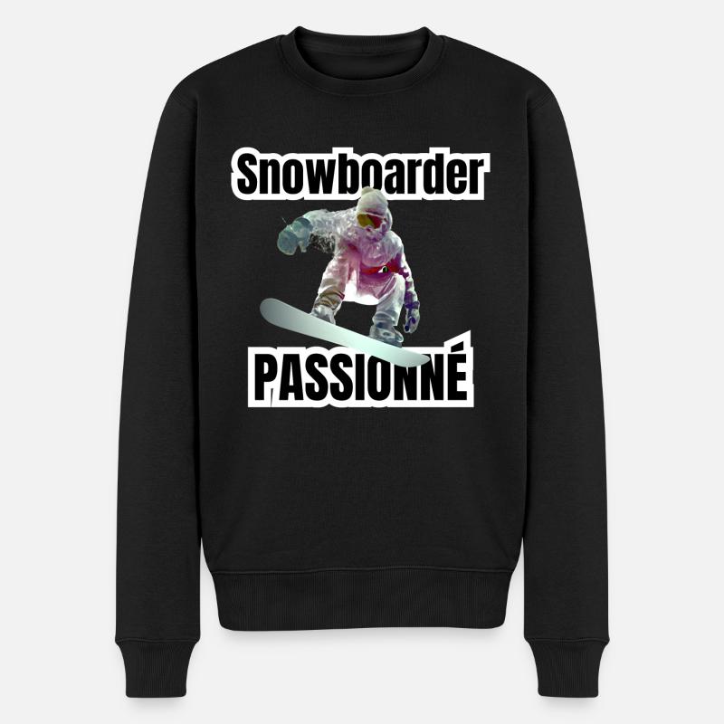 snowboarder passionné - Pull Premium bio Homme - noir