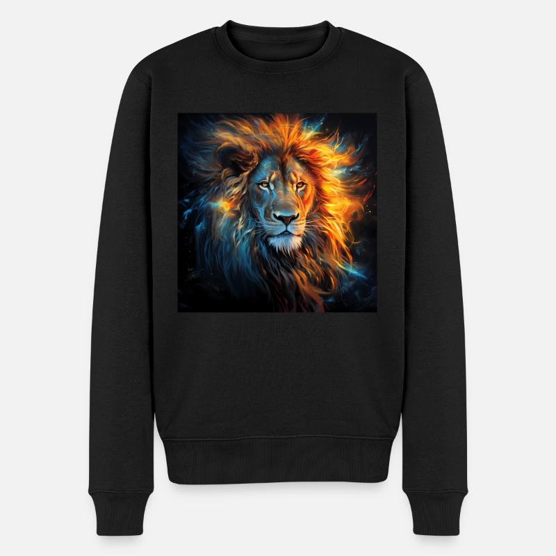 Lion à crinière magnifique - Pull Premium bio Homme - noir