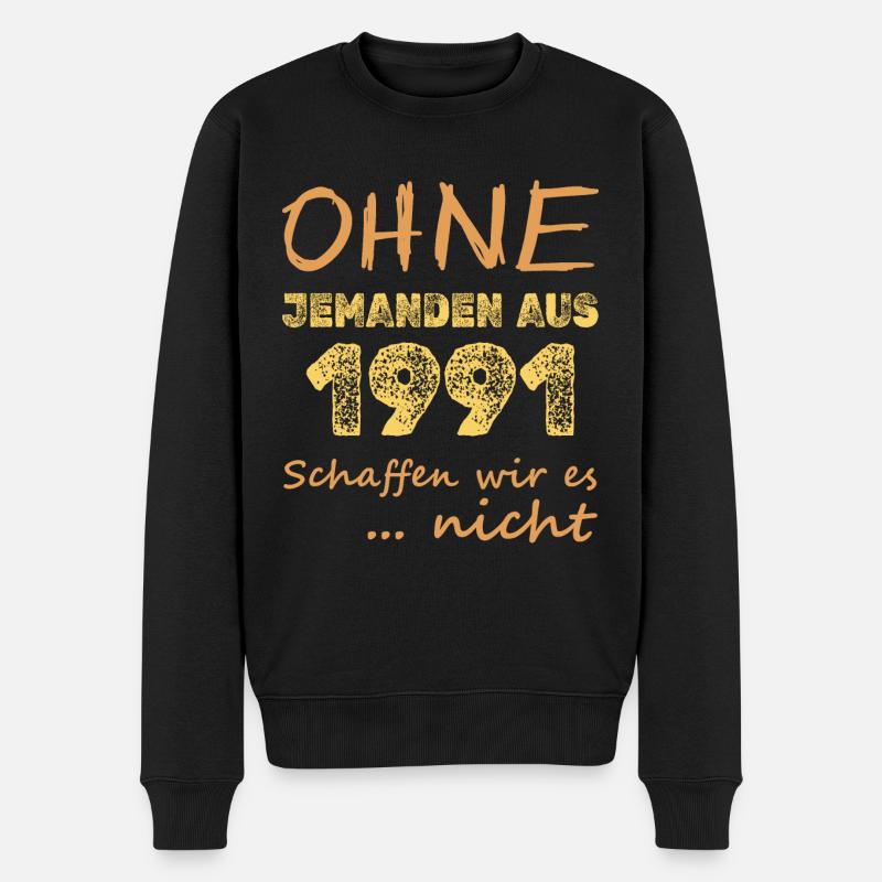 nicht 1991 - Männer Premium Bio Pullover - Schwarz