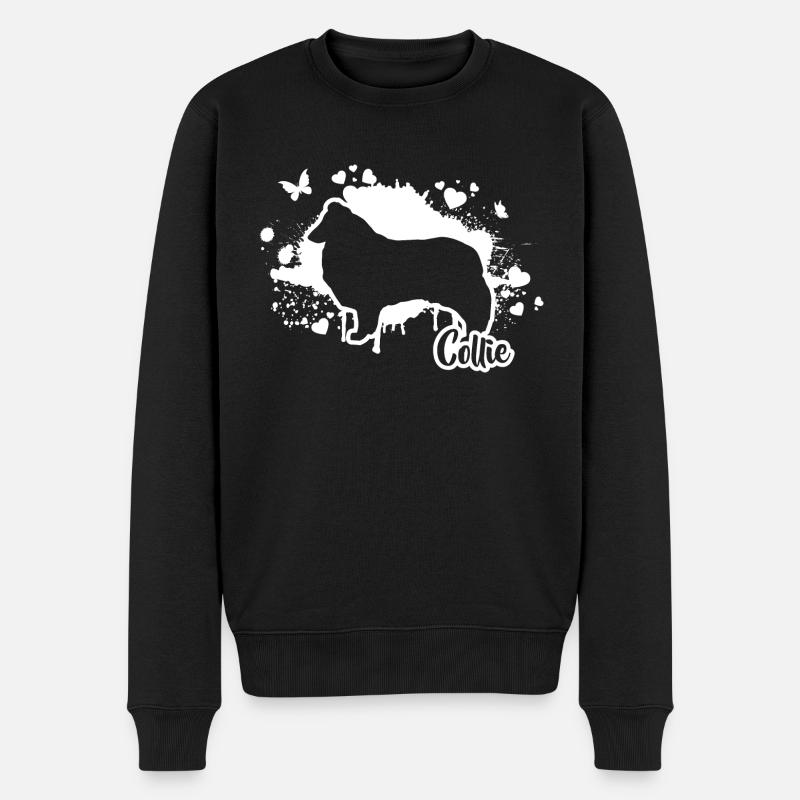 COLLIE Hunde Hund Hütehund Wilsigns - Männer Premium Bio Pullover - Schwarz