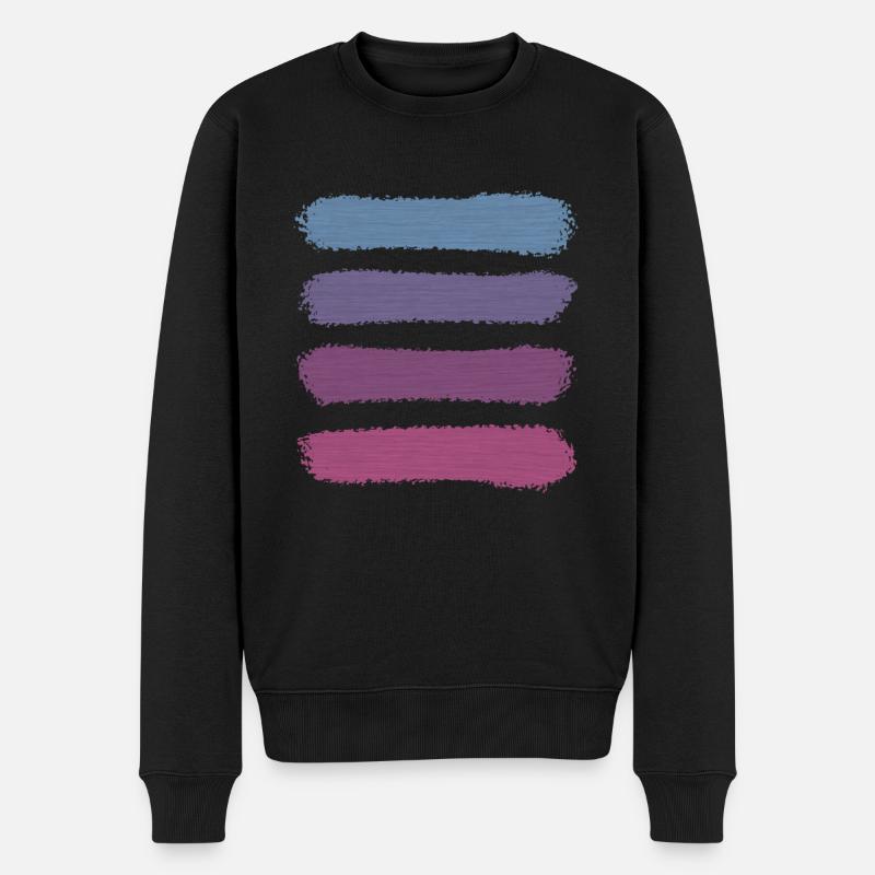 Rayures rétro vintage « Violet Sunset » - Pull Premium bio Homme - noir