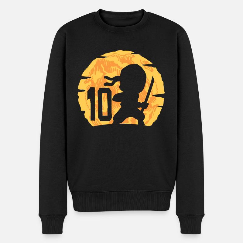 10. Geburtstag Junge 10 Jahre alt Ninja - Männer Premium Bio Pullover - Schwarz