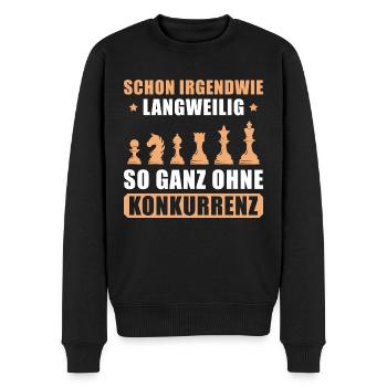 Schach Langweilig ohne Konkurrenz Schachspieler - Männer Premium Bio Pullover - Schwarz - Vorne - Nico (187cm)