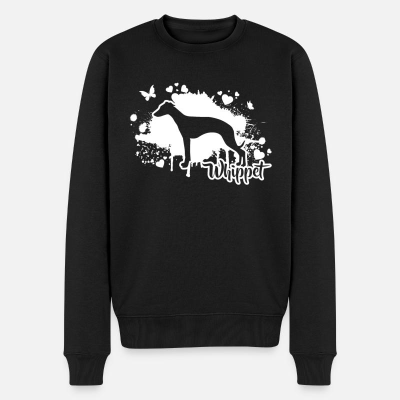 WHIPPET Hunde Mama Hund Windhund Wilsigns - Männer Premium Bio Pullover - Schwarz