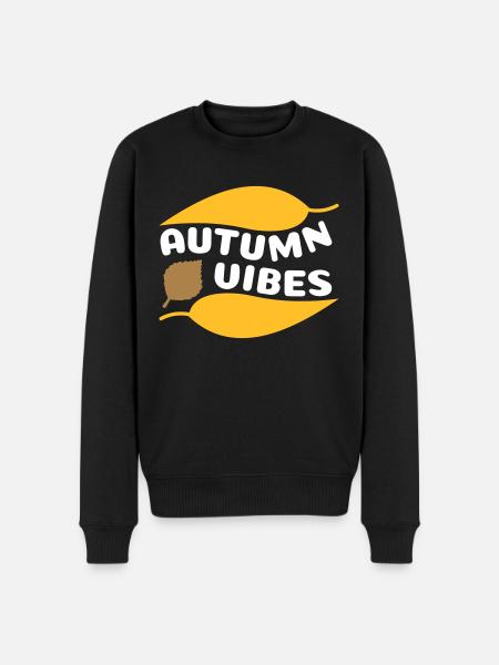 Autumn vibes (curved leaves) - Men's Premium Organic Jumper - black