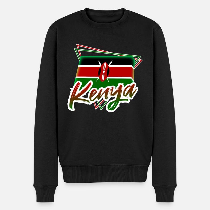 Kenia - Männer Premium Bio Pullover - Schwarz