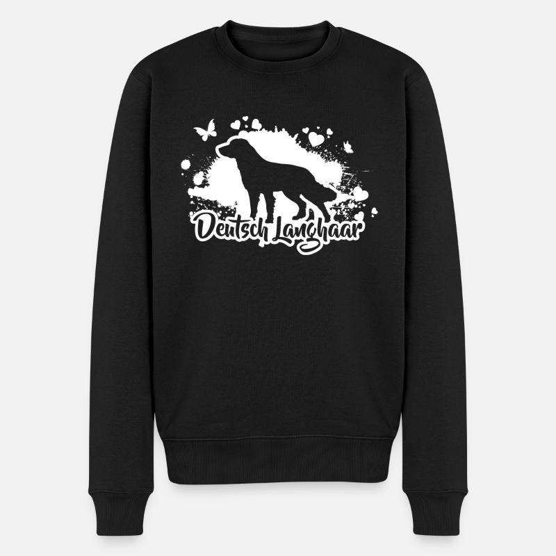 DEUTSCH LANGHAAR Hunde Hund Wilsigns - Männer Premium Bio Pullover - Schwarz