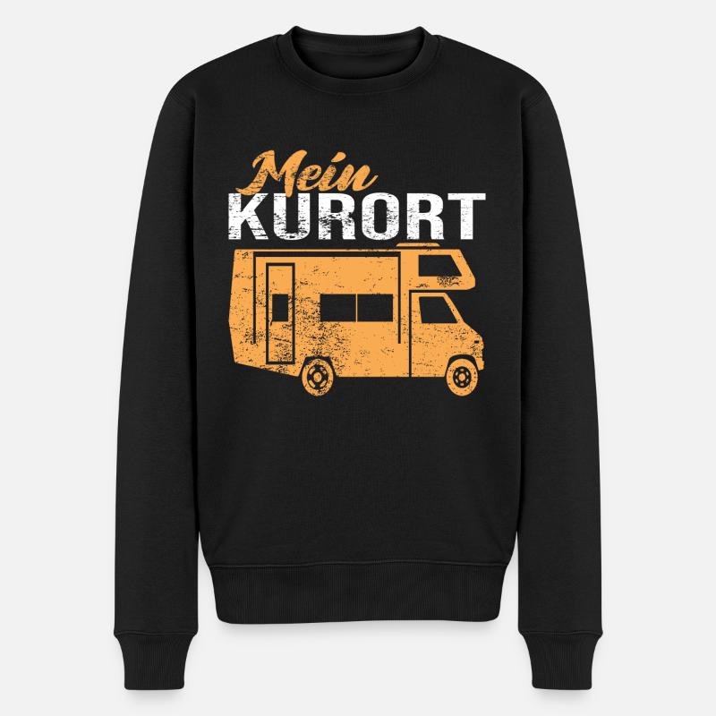 Mein Kurort Wohnwagen Caravan Wohnmobil - Männer Premium Bio Pullover - Schwarz