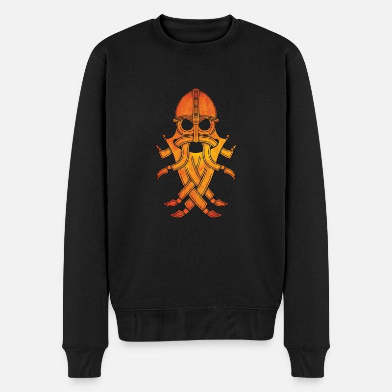 Maske Odins - Männer Premium Bio Pullover - Schwarz