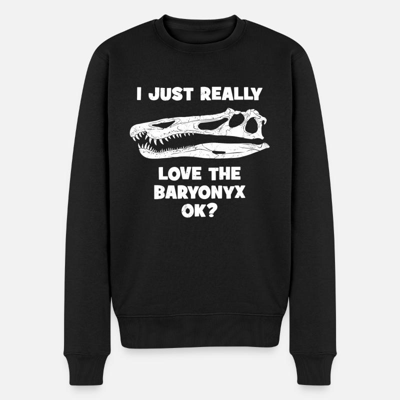 Tête fossile de Baryonyx - Pull Premium bio Homme - noir