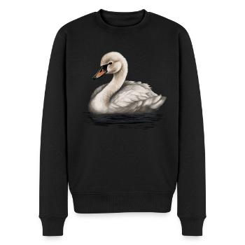 Bébé cygne Oiseau Poussin - Pull Premium bio Homme - noir - Devant - Nico (187cm)