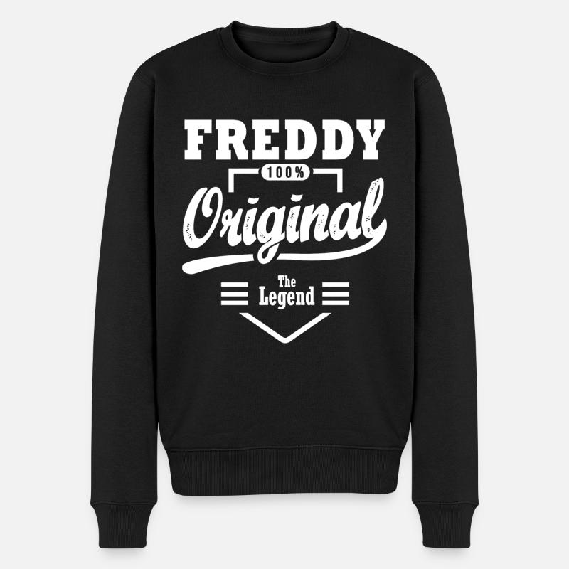 Freddy Geschenk Original Personalisierter Name Freddy - Männer Premium Bio Pullover - Schwarz