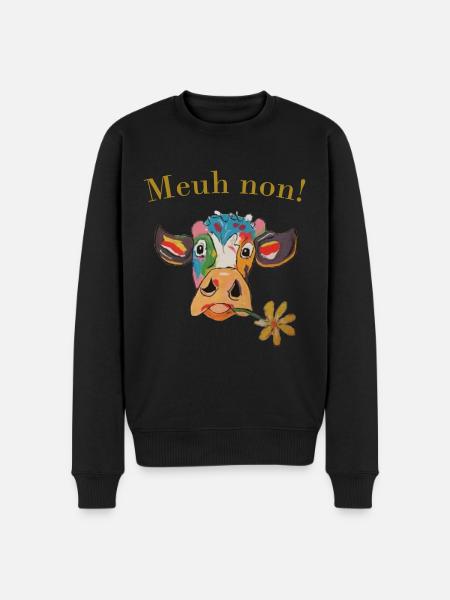 vache Meuh non! - Pull Premium bio Homme - noir