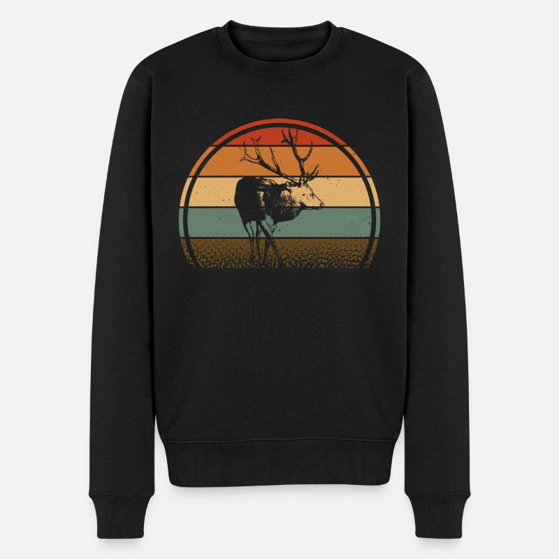 Cerf - Pull Premium bio Homme - noir