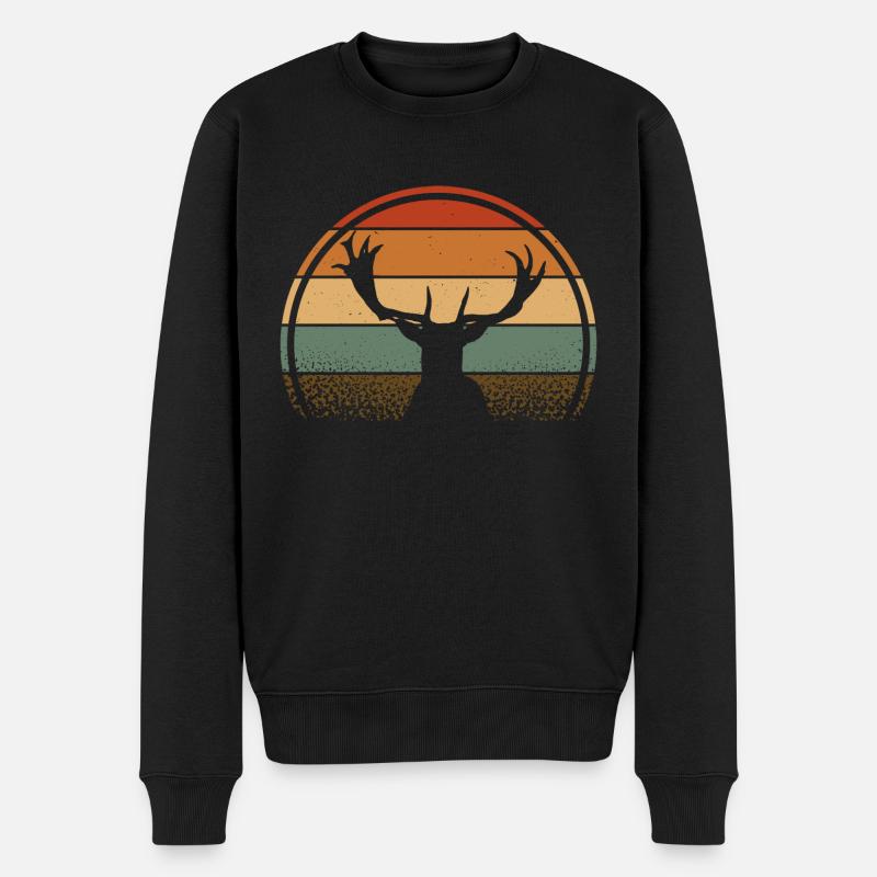 Cerf - Pull Premium bio Homme - noir