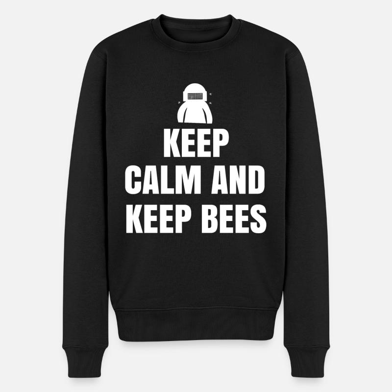 keep calm and keep bees - Men's Premium Organic Jumper - black