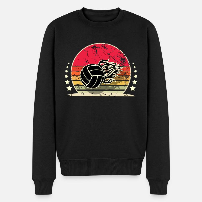 Volleyball - Männer Premium Bio Pullover - Schwarz