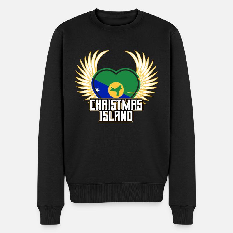 Weihnachtsinsel - Männer Premium Bio Pullover - Schwarz