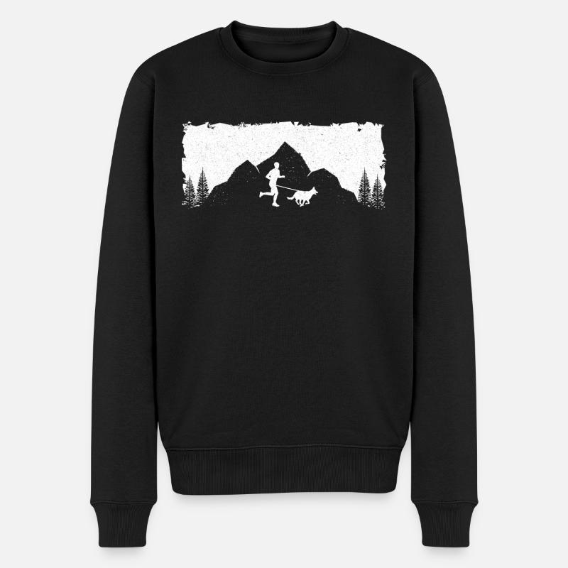 Canicross Geländelauf mit Hund Canicross Läufer - Männer Premium Bio Pullover - Schwarz
