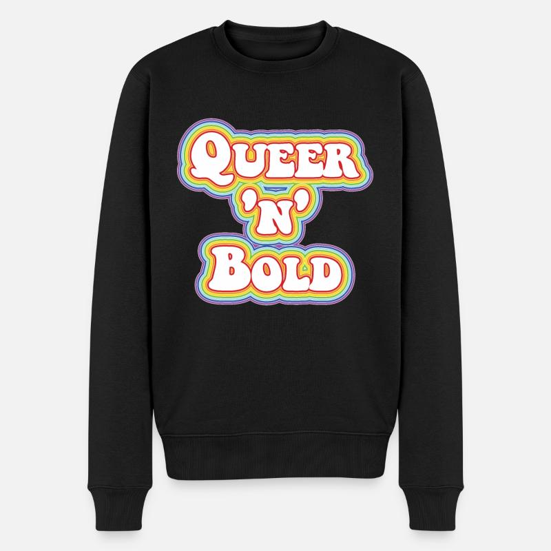Queer 'n' Bold Rainbow blanc - Pull Premium bio Homme - noir