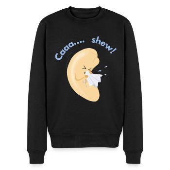 Caaa... shew! - Männer Premium Bio Pullover - Schwarz - Vorne - Nico (187cm)