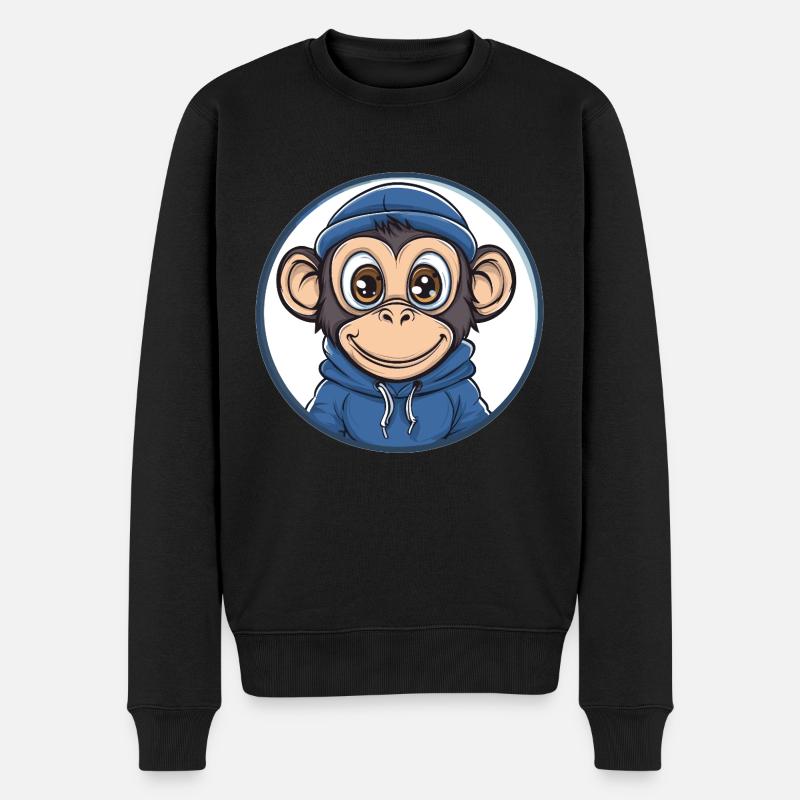 Singe cool avec capuche - Pull Premium bio Homme - noir