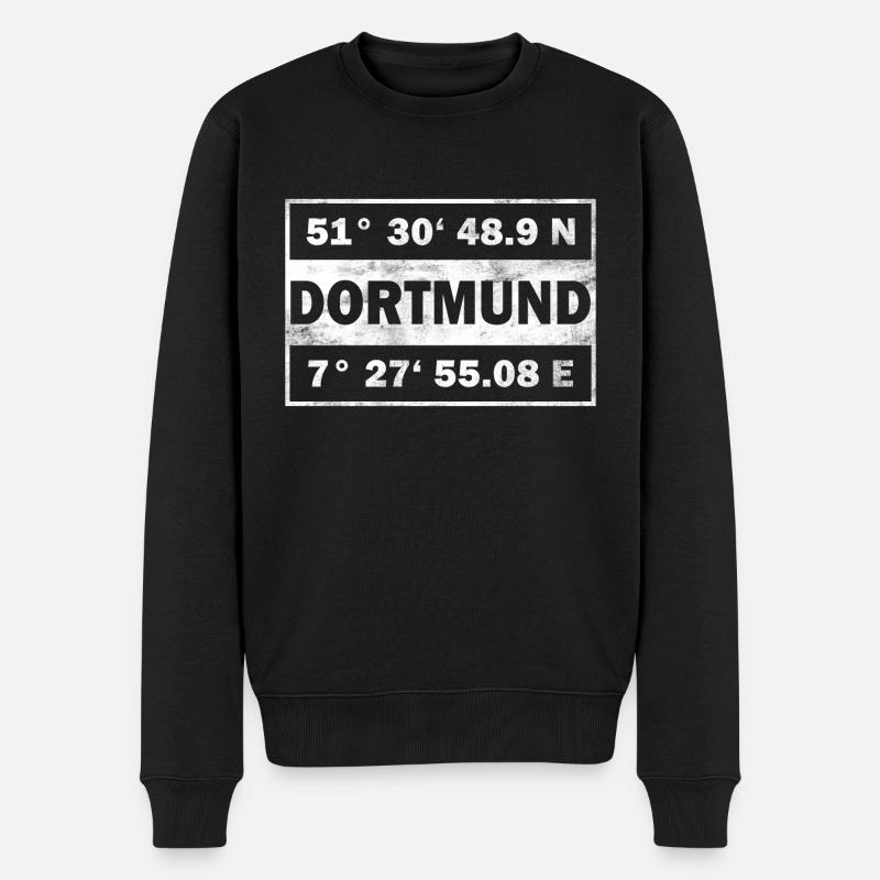 Dortmund Koordinaten - Männer Premium Bio Pullover - Schwarz