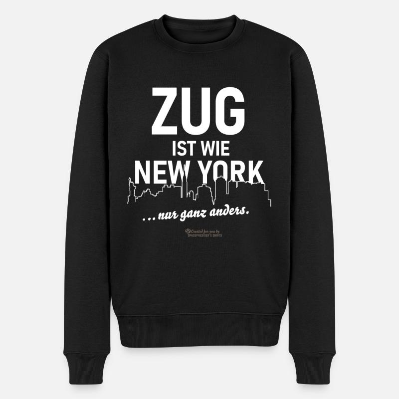 Zug ist wie New York - Männer Premium Bio Pullover - Schwarz