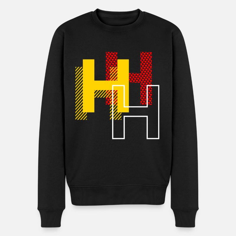 H h h - Männer Premium Bio Pullover - Schwarz