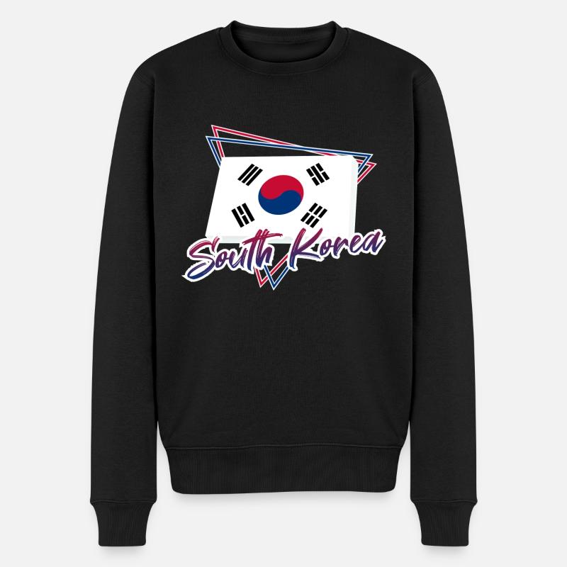 Südkorea - Männer Premium Bio Pullover - Schwarz