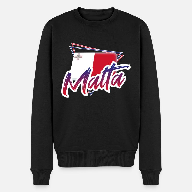 Malta - Männer Premium Bio Pullover - Schwarz