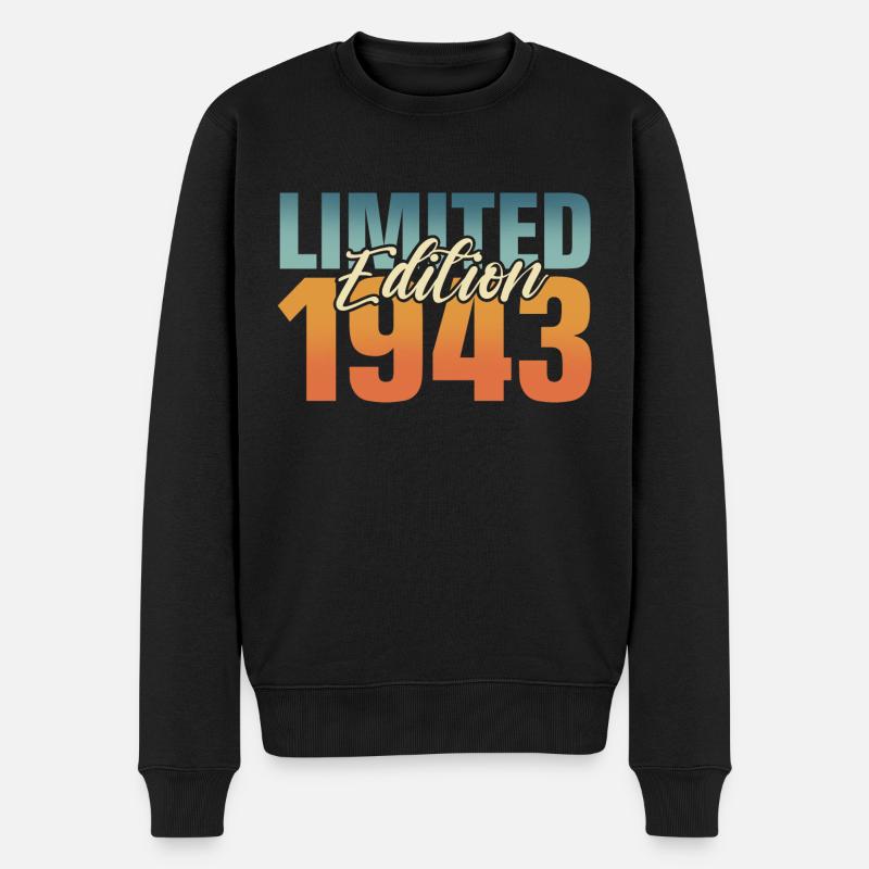 80. Geburtstag Jahrgang 1943. 80 Jahre - Männer Premium Bio Pullover - Schwarz