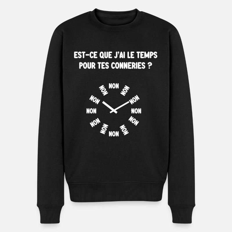 le temps pout tes conneries - Pull Premium bio Homme - noir