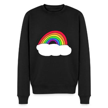 Rainbow cloud own text - Men's Premium Organic Jumper - black - Front - Nico (187cm)
