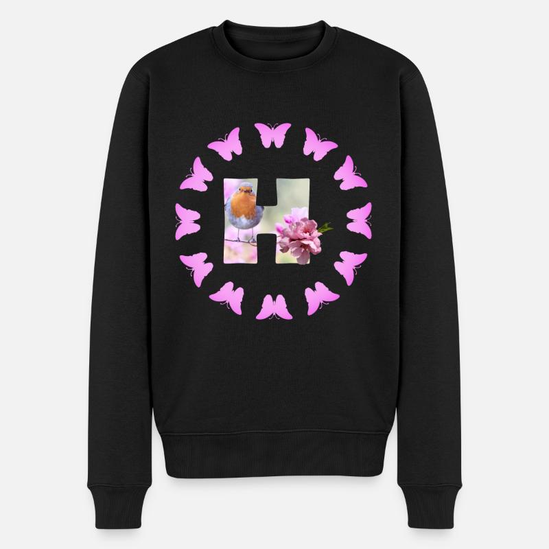 obstblüte h - Männer Premium Bio Pullover - Schwarz