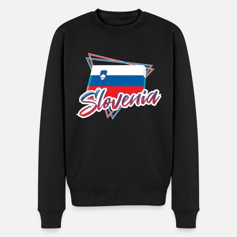 Slowenien - Männer Premium Bio Pullover - Schwarz