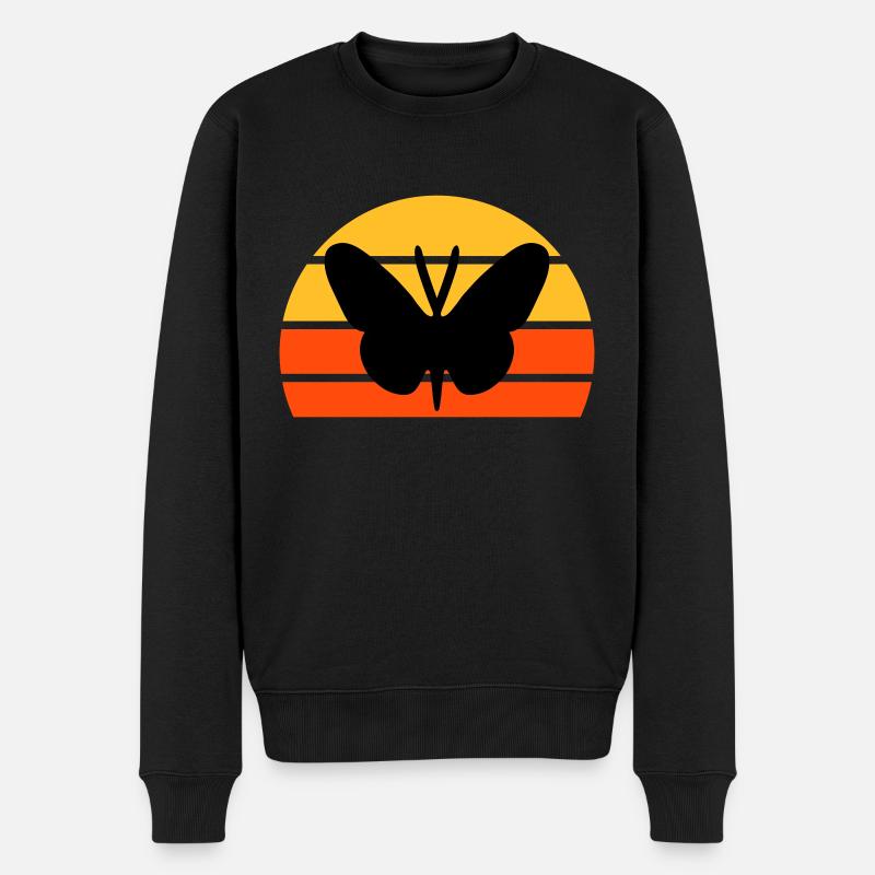 Papillon devant un demi-soleil - Pull Premium bio Homme - noir
