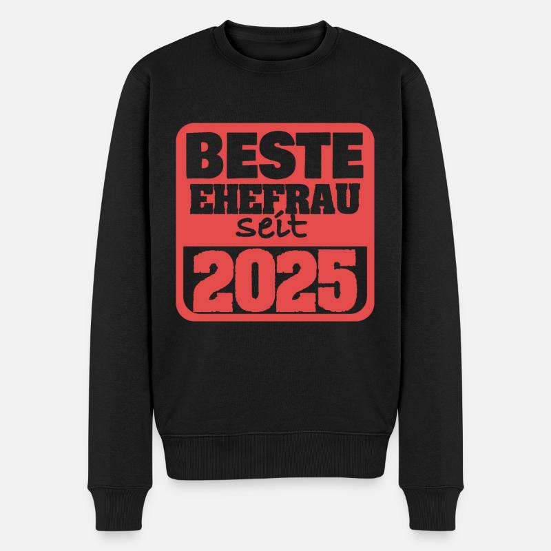 Ehefrau 2025 - Männer Premium Bio Pullover - Schwarz