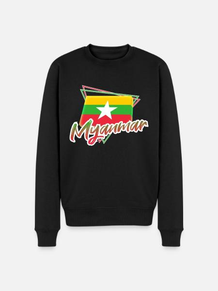 Myanmar - Men's Premium Organic Jumper - black
