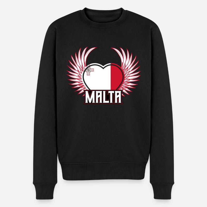 Malta - Männer Premium Bio Pullover - Schwarz