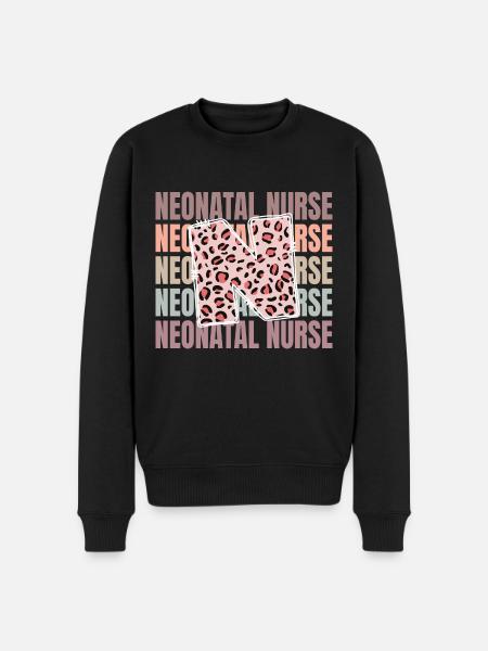 Leopard Neonatal Nurse Life - Men's Premium Organic Jumper - black
