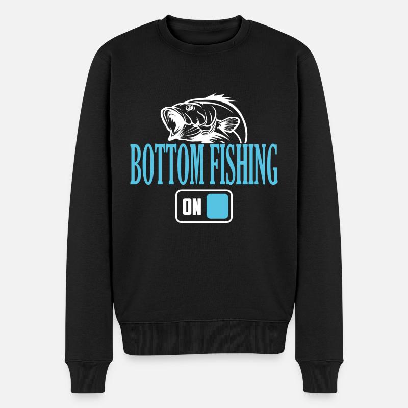 Fisherman Bottom Angelmodus Ein - Männer Premium Bio Pullover - Schwarz