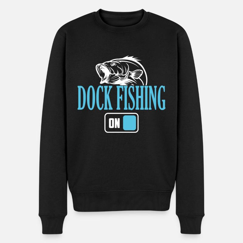 Fisherman Dock Angelmodus Ein - Männer Premium Bio Pullover - Schwarz