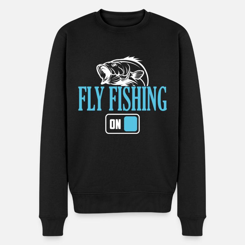 Fischer-Fliegenfischen-Modus Ein - Männer Premium Bio Pullover - Schwarz