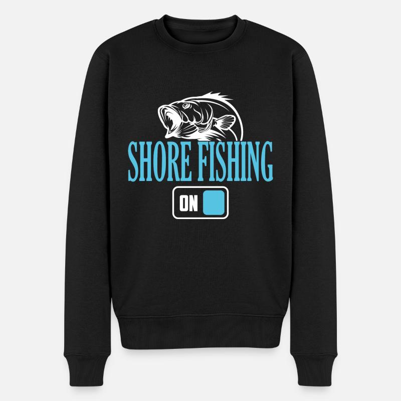 Fisherman Shore Angelmodus Ein - Männer Premium Bio Pullover - Schwarz