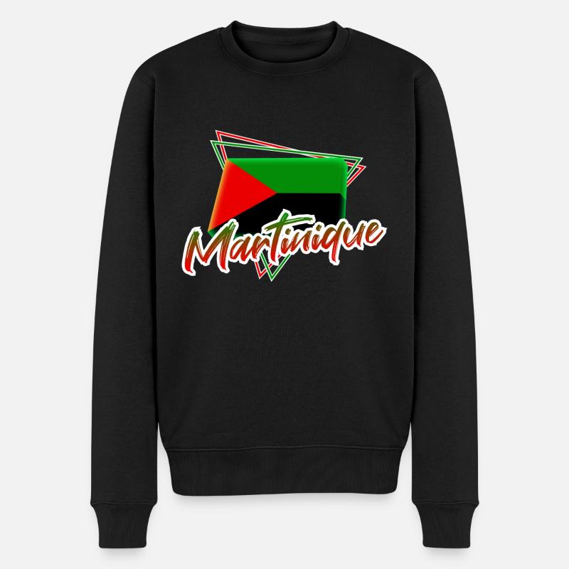 Martinique - Männer Premium Bio Pullover - Schwarz